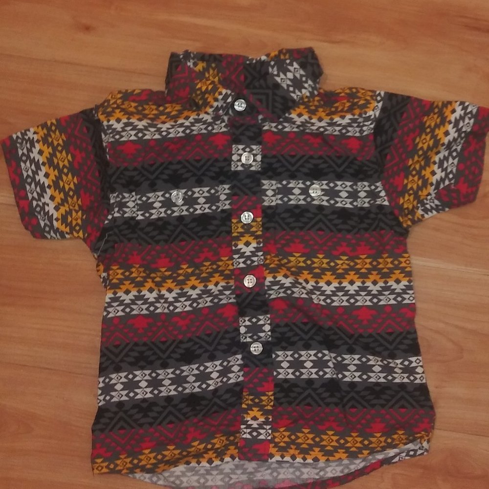 Since1976 - Red and Orange Short Sleeve Shirt